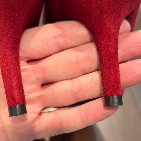 Stuart Weitzman Red Heeled Boots - Picture 5 of 8
